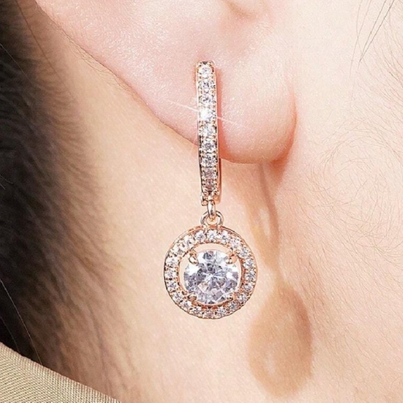 Luxe Rhinestone Cubic Zirconia Statement Earrings - Picture 3 of 9